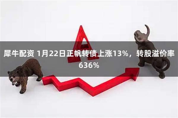 犀牛配资 1月22日正帆转债上涨13%，转股溢价率636%