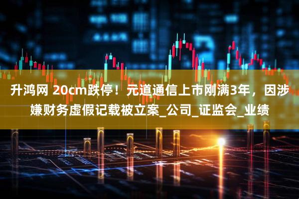 升鸿网 20cm跌停！元道通信上市刚满3年，因涉嫌财务虚假记载被立案_公司_证监会_业绩