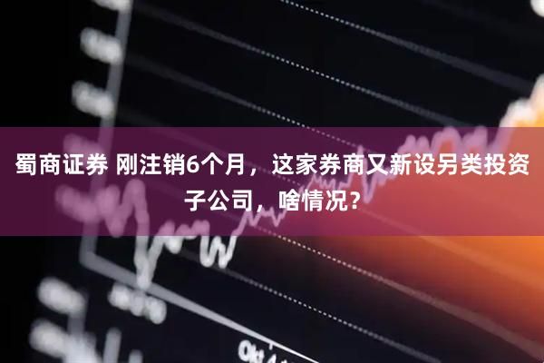 蜀商证券 刚注销6个月，这家券商又新设另类投资子公司，啥情况？